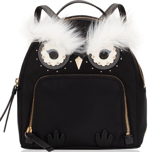 kate spade Bags Kate Spade Star Bright Owl Black Nylon Backpack